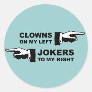 Clowns & Jokers Humour Classic Round Sticker