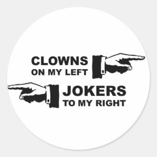 Clowns & Jokers Humour Classic Round Sticker