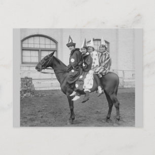 Clowns on a Horse, 1915 Postcard