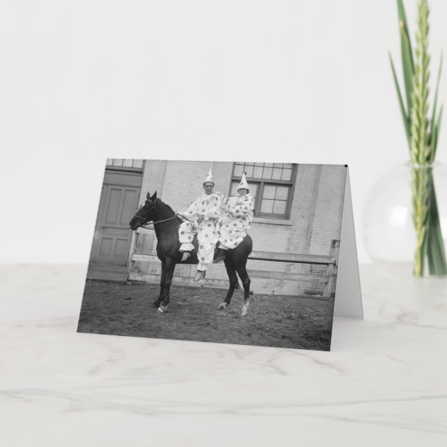 Clowns on a Horse, Birthday Card (Front)