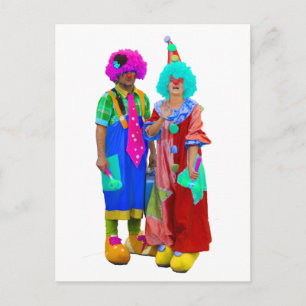 clowns postcard
