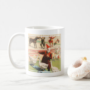 Clowns With Performing Geese, Roosters, & Donkey. Coffee Mug