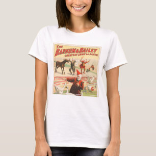 Clowns With Performing Geese, Roosters, & Donkey. T-Shirt