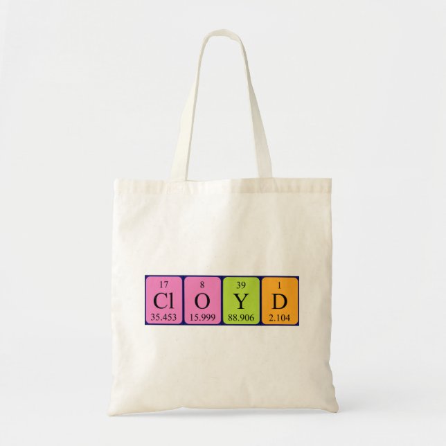 Cloyd periodic table name tote bag (Front)