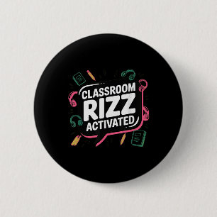 Clroom Rizz Activated, Gen Z Alpha, Back To School 6 Cm Round Badge