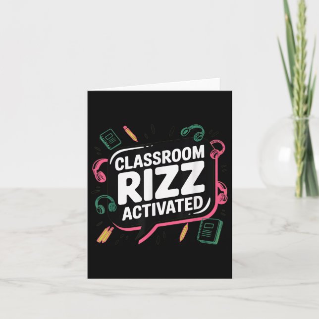 Clroom Rizz Activated, Gen Z Alpha, Back To School Card (Front)