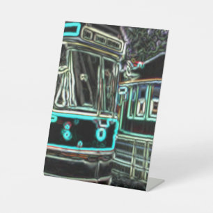 CLRV Neon at stn 15cmx20cm Pedestal Sign