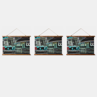 CLRV Neon at stn 91x66cm 3set Wood Wall Tapestry