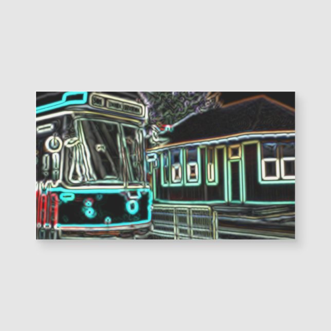 CLRV Neon at stn Business Card Size Magnetic Card (Front)
