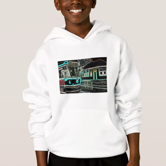 CLRV Neon at stn Kids Pullover Hoodie (Front)