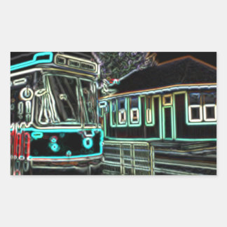 CLRV Neon at stn Set of 4 Rectangle Stickers