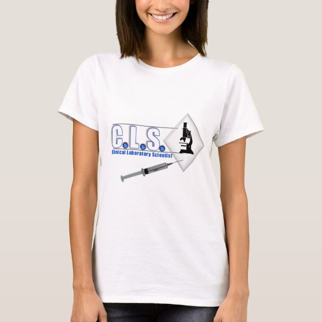 CLS BLUE LOGO W/ MICROSCOPE -  LAB SCIENTIST T-Shirt (Front)