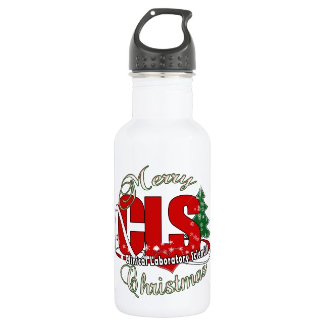 CLS CHRISTMAS  Clinical Laboratory Scientist 532 Ml Water Bottle (Front)