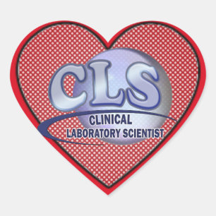 CLS FunBlue LOGO - CLINICAL LABORATORY SCIENTIST Heart Sticker