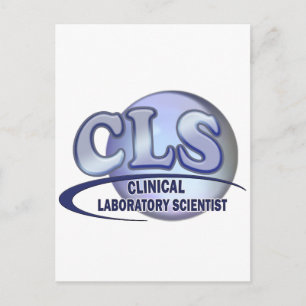 CLS FunBlue LOGO - CLINICAL LABORATORY SCIENTIST Postcard