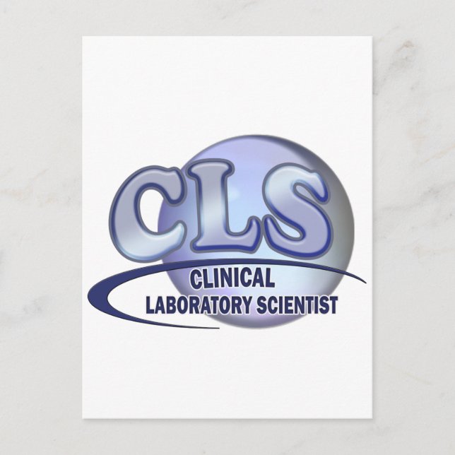 CLS FunBlue LOGO - CLINICAL LABORATORY SCIENTIST Postcard (Front)