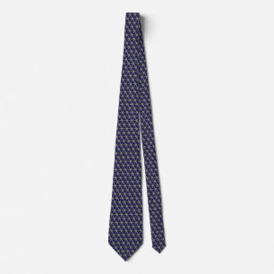 Clssic navy blue with beige starburst pattern tie