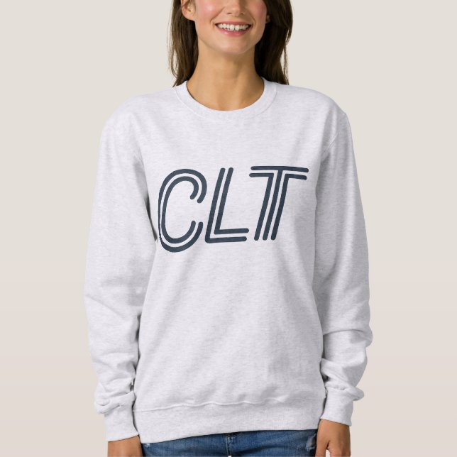 CLT Charlotte Airport Code – Modern Aviation Sweatshirt (Front)