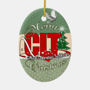 CLT CHRISTMAS Clinical Laboratory Technician Ceramic Tree Decoration