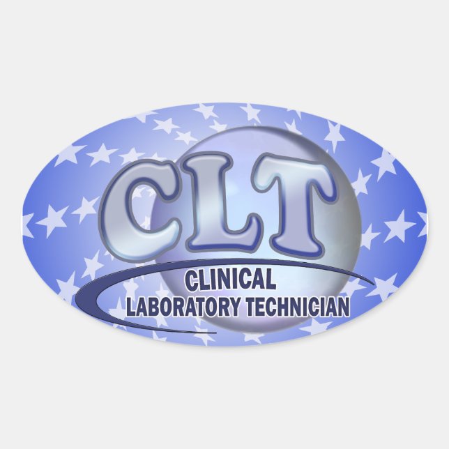 CLT FunBlue LOGO - CLINICAL LABORATORY TECHNICIAN Oval Sticker (Front)