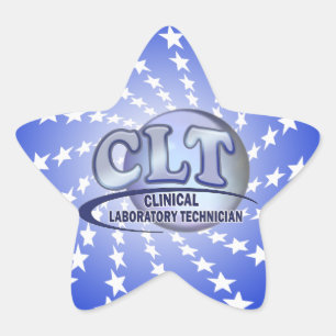 CLT FunBlue LOGO - CLINICAL LABORATORY TECHNICIAN Star Sticker