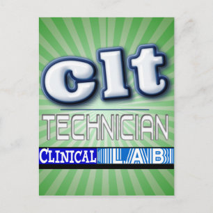 CLT LOGO - CLINICAL LABORATORY  TECHNICIAN POSTCARD