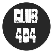 ‘Club 404’ Sticker with Shotgun Ambulance Font