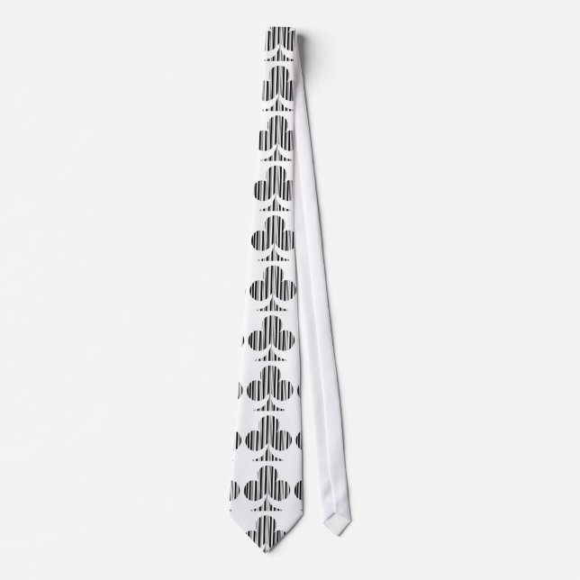 CLUB BAR CODE Playing Card Suit Barcode Pattern Tie (Front)