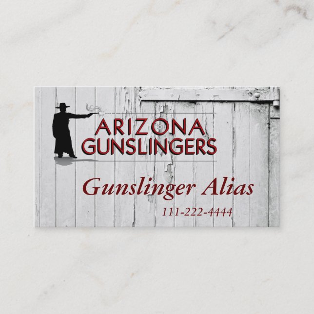 Club Business Card on barn door background (Front)