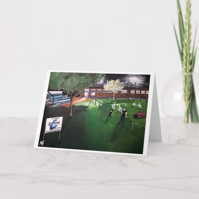 Club Canino Boomerang Painting by Alfred Fox Card (Front)