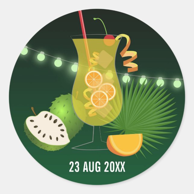 Club/Corporate Cocktail Night Party Classic Round Sticker (Front)