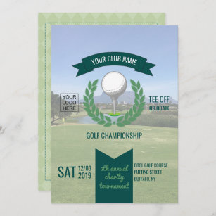 Club/Corporate Golf Tournament add photo and logo Invitation