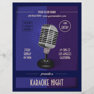 Club/Corporate Karaoke Party add photo and logo Flyer