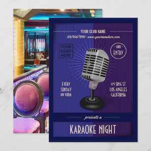 Club/Corporate Karaoke Party add photo and logo Invitation