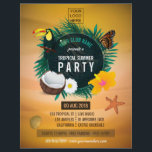Club/Corporate Tropical Summer add photo and logo Flyer<br><div class="desc">Personalised Summer Tropical Party Invitations versatile for any type of club/association or organisation.</div>
