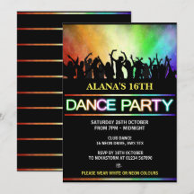 Club Dance Party Invitations