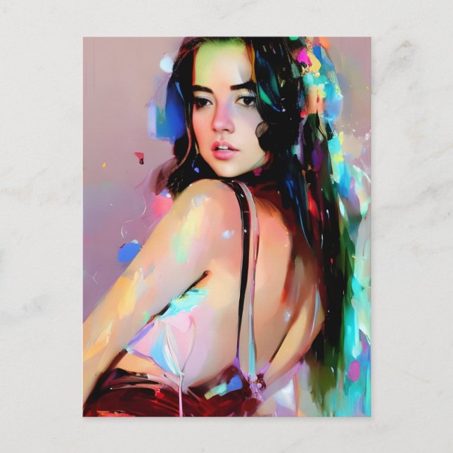 Club Dancing Woman Weird AI Art Postcard (Front)