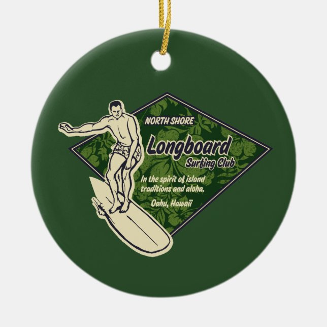 Club Diamond Surfer Ornament (Front)