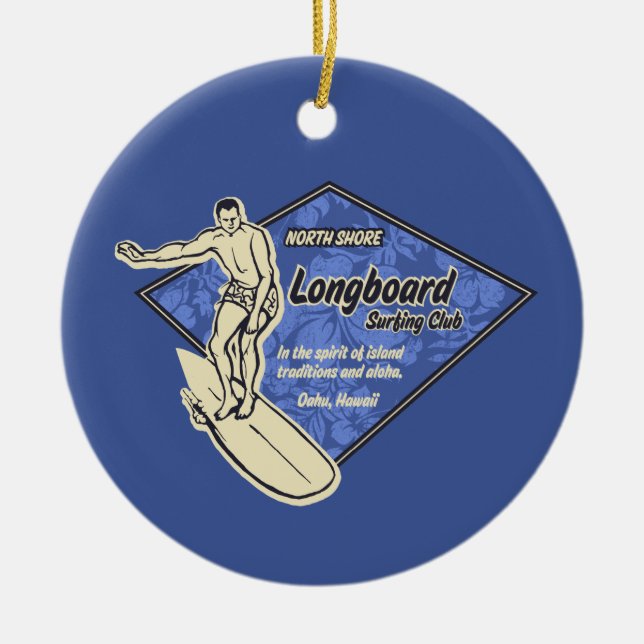 Club Diamond Surfer Ornament (Front)