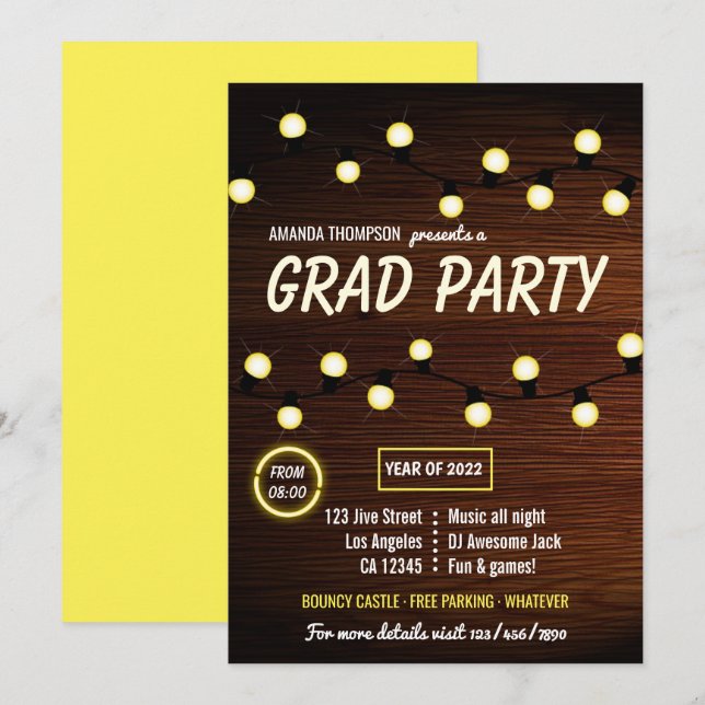 Club DJ Dance Music Graduation Party Invitation (Front/Back)