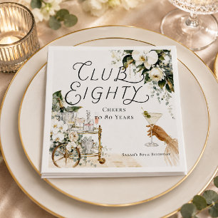 Club Eighty Grand Hotel 80th Birthday Napkins