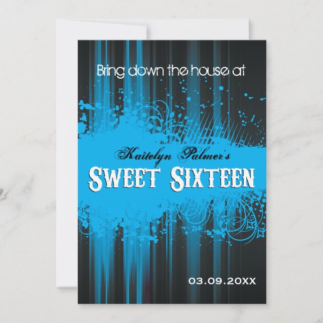 Club Flyer Look Sweet 16 Invitation (Front)