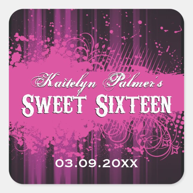 Club Flyer Look Sweet 16 Sticker (Front)