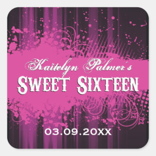 Club Flyer Look Sweet 16 Sticker