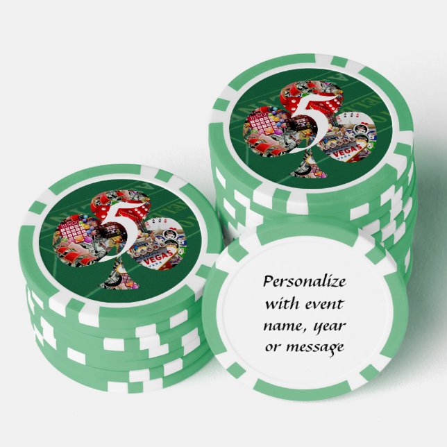 Club - Las Vegas Playing Card Shape Poker Chips (Stack)