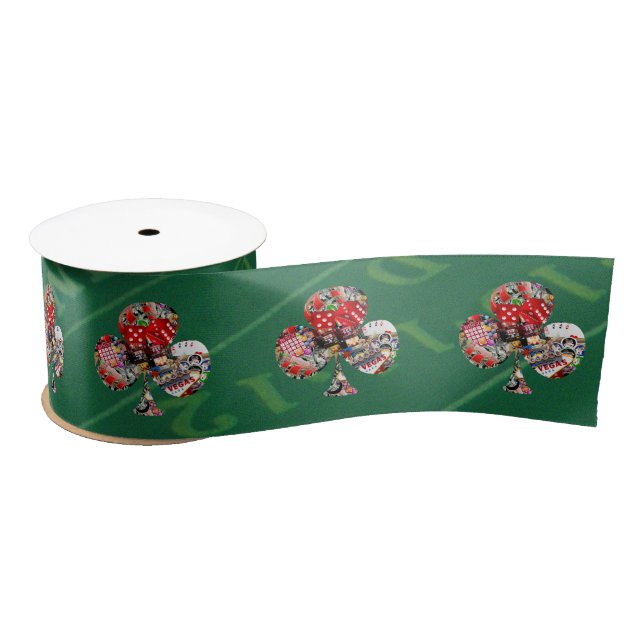Club - Las Vegas Playing Card Shape Satin Ribbon (Spool)
