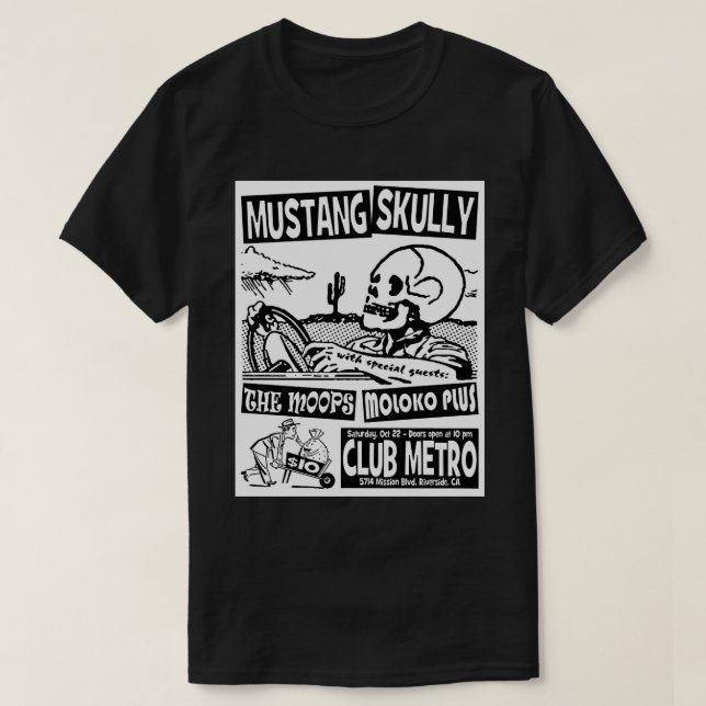 Club Metro T-Shirt (Mustang Skully) (Design Front)