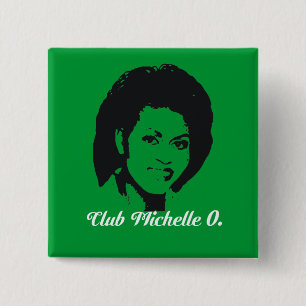 Club Michelle O. Button, Kelly Green 15 Cm Square Badge