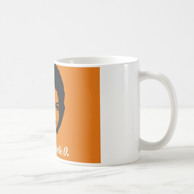 Club Michelle O. Ceramic Coffee Mug, Orange Coffee Mug (Right)