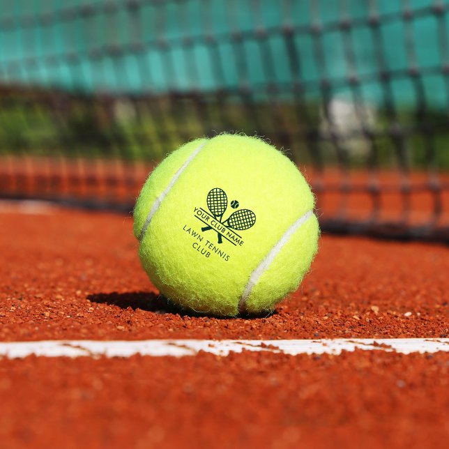 Club Name Tennis Team Green Any Colour Custom Balls (Tennis Team Swag Green Logo Custom Tennis Ball)